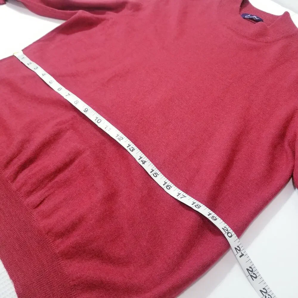 J. Ashford Extra Fine Merino Wool Pullover Red Sweater Made in Italy